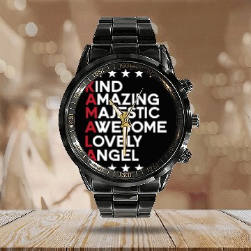 Discover Kamala Harris 2024 for President Vote Tim Walz Calendar Steel Band Watch