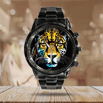 Discover Cheetah Calendar Steel Band Watch