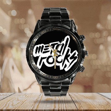 Discover Heavy Metal Rocks Hard Rock Music Text Quote Logo Calendar Steel Band Watch