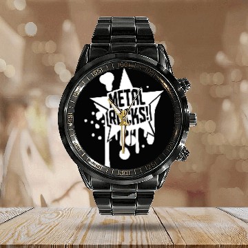Discover Heavy Metal Rocks Hard Rock Music Graffiti Star Calendar Steel Band Watch