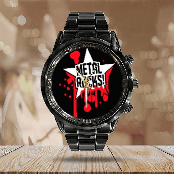 Discover Heavy Metal Rocks Hard Rock Music Graffiti Star Calendar Steel Band Watch