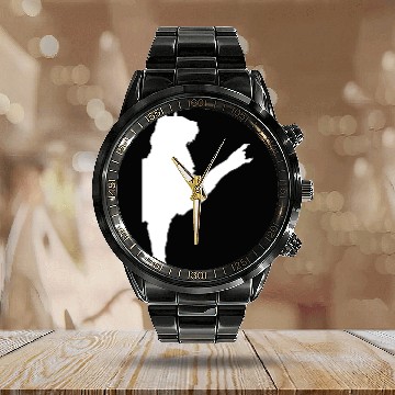 Discover Cat Heavy Metal Hand Gesture Hard Rock Music Pet Calendar Steel Band Watch