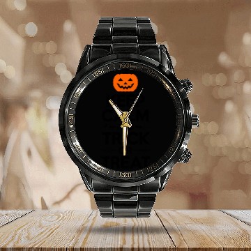 Discover Keep Calm and Trick or Treat - Halloween Calendar Steel Band Watch