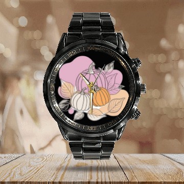 Discover Vegetable -Pumpkin Calendar Steel Band Watch
