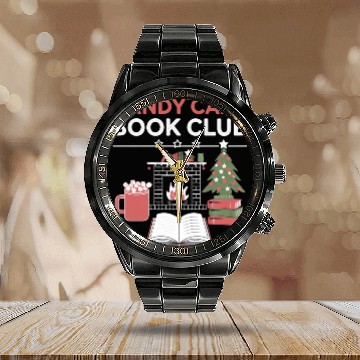 Discover Bookish Christmas Candy Cane Book Club Bookish Calendar Steel Band Watch