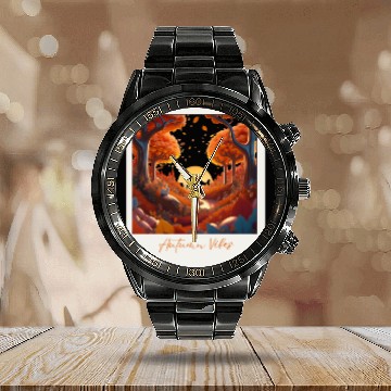 Discover Autumn Vibes Surrealism Calendar Steel Band Watch