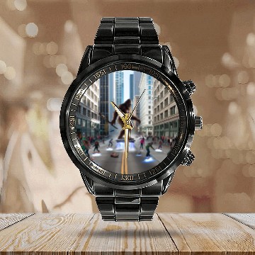 Discover Sasquatch in Seattle Calendar Steel Band Watch