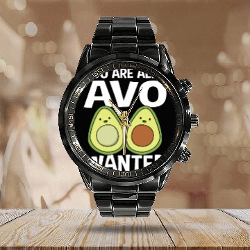 Discover Cute Avocado Pun Funny Dietitician Calendar Steel Band Watch
