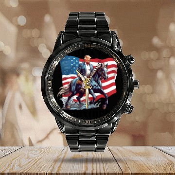 Discover donal trump Calendar Steel Band Watch