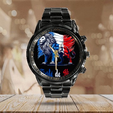 Discover The pride of Nice flag design Calendar Steel Band Watch