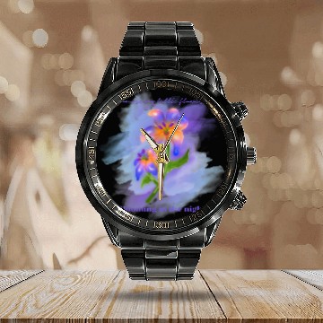 Discover My Midnight Flower Calendar Steel Band Watch