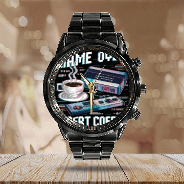 Discover Game Over Insert Coffee 01 Calendar Steel Band Watch