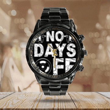 Discover No Days Off Funny Gym Lover Workout Motivation Calendar Steel Band Watch