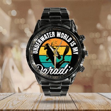 Discover Underwater World Is My Paradise Calendar Steel Band Watch
