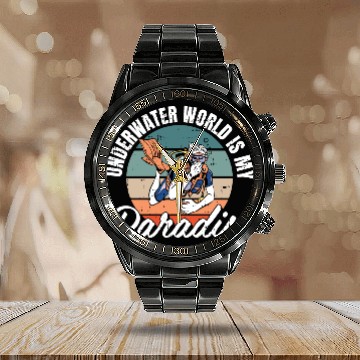 Discover Underwater World Is My Paradise Calendar Steel Band Watch