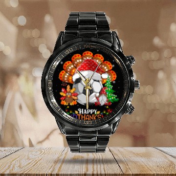 Discover Soccer Turkey Gnome Happy Hallothanksmas Calendar Steel Band Watch