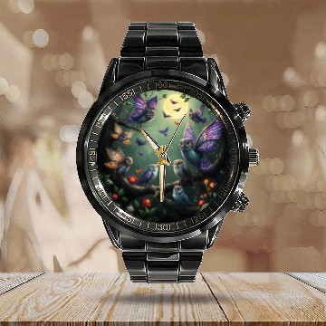 Discover Enchanted Forest Creatures Halloween Ideas Calendar Steel Band Watch