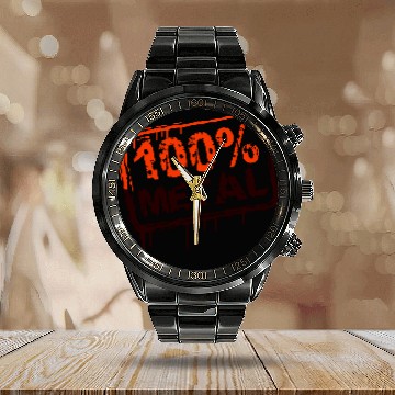 Discover 100 % Percent Metal Music Fun Graffiti Drops Stamp Calendar Steel Band Watch