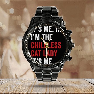 Discover It's Me Hi Im The Childless Cat Lady Kamala Harris Calendar Steel Band Watch