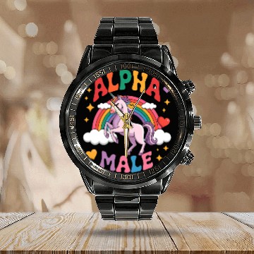 Discover Alpha Male Unicorn Calendar Steel Band Watch