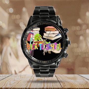 Discover Back to school Calendar Steel Band Watch