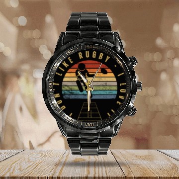 Discover I Love Rugby Funny Rugby Player Calendar Steel Band Watch