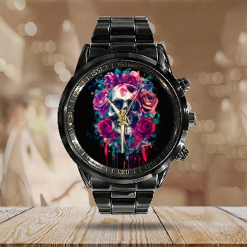 Discover Santa Muerte - Mexican Folk Culture Saint Calendar Steel Band Watch
