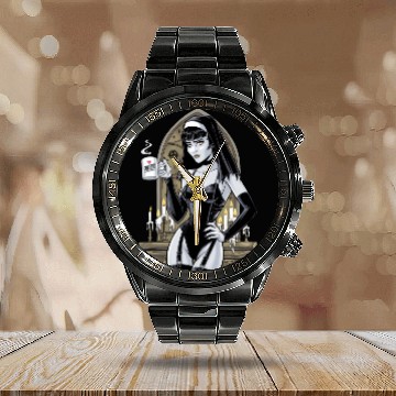 Discover Gothic Coffee Lover Halloween Costume For a Calendar Steel Band Watch