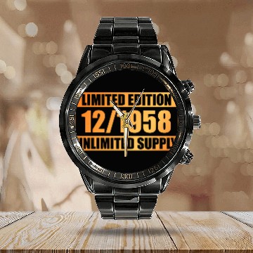 Discover 66th birthday Limited Edition - ꝏ Supply 12/1958 Calendar Steel Band Watch