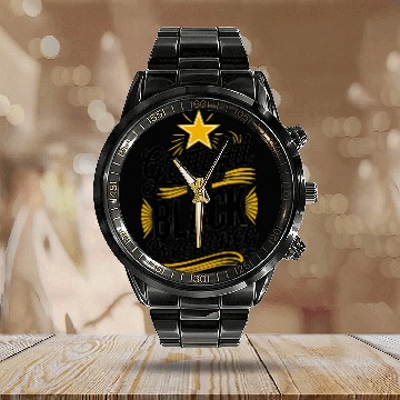 Discover Grateful for Black Excellence Calendar Steel Band Watch