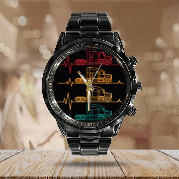 Discover Truck driver heart beat Trucker Funny Truck Driver Calendar Steel Band Watch