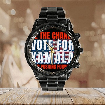 Discover Be the Change - Vote for KamalaHarris. US Election Calendar Steel Band Watch
