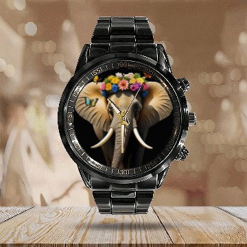 Discover Elephant in Bloom  D83C DF38 D83D DC18 Calendar Steel Band Watch