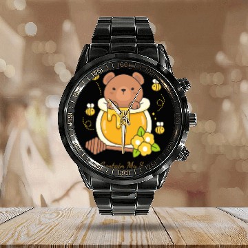 Discover Bearly Contain My Sweetness Calendar Steel Band Watch
