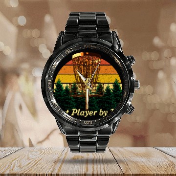 Discover Best Player by Par Funny Disc Golf Humor Golfer Sp Calendar Steel Band Watch