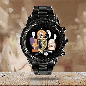 Discover Graveyard Beauty Queen: Spooky & Funny Halloween Calendar Steel Band Watch