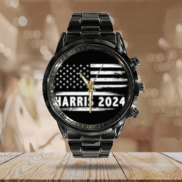 Discover Harris Walz 2024 Kamala Harris 2024 Tim Walz 2024 Calendar Steel Band Watch