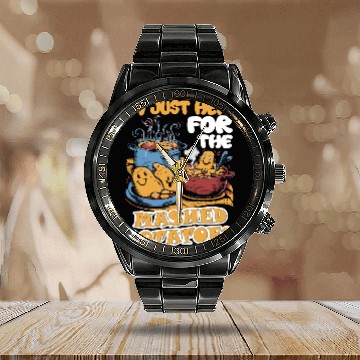 Discover I'm Just Here For The Mashed Potatoes Thanksgiving Calendar Steel Band Watch