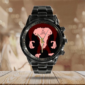 Discover Funny Gorilla Body Without Head Halloween Cost Calendar Steel Band Watch