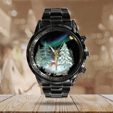 Discover Christmas feeling winter wonderland with nordic Calendar Steel Band Watch