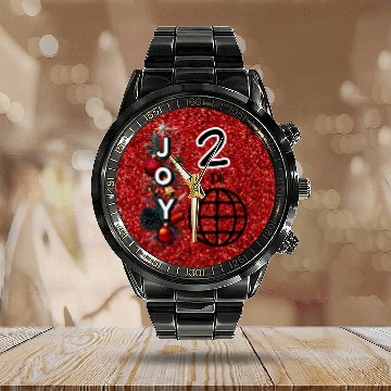 Discover Joy to the World Calendar Steel Band Watch