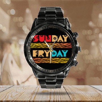 Discover SUNDAY FRYDAY Calendar Steel Band Watch