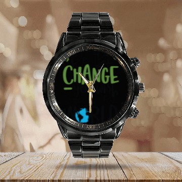 Discover Be The Change You Wish To See In The World Calendar Steel Band Watch