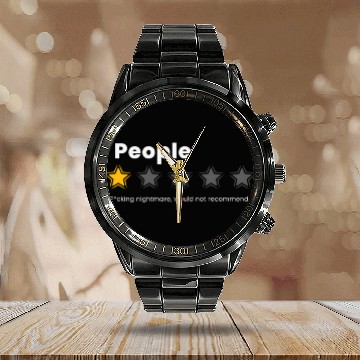 Discover i hate people - people fcking nightmare Calendar Steel Band Watch