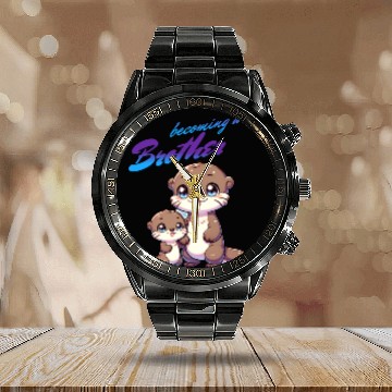 Discover Soon I'll Be A Big Brother, Sweet Otter Brother Calendar Steel Band Watch