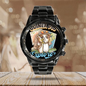 Discover Guinea Pig Guinea Pig Explorer Calendar Steel Band Watch