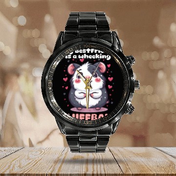 Discover Guinea Pig My Best Friend Is A Wheeking Fluffball Calendar Steel Band Watch