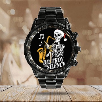 Discover Skeleton Saxophone Destroy the Silence Music Calendar Steel Band Watch