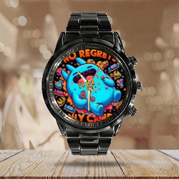 Discover Disneyland Stitch Halloween No Regrets Only Candy Calendar Steel Band Watch