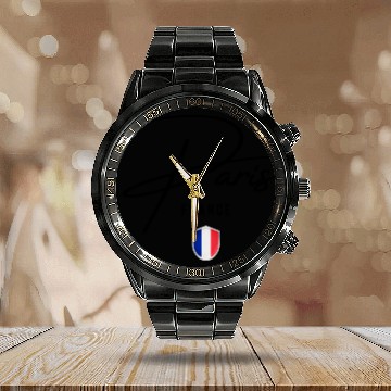 Discover I love Paris, Paris France Calendar Steel Band Watch
